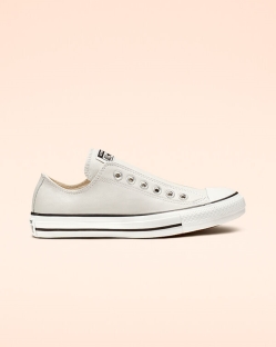 Converse Chuck Taylor All Star Leather Női Slip On Fekete/Fehér | NJFUSTD-HU